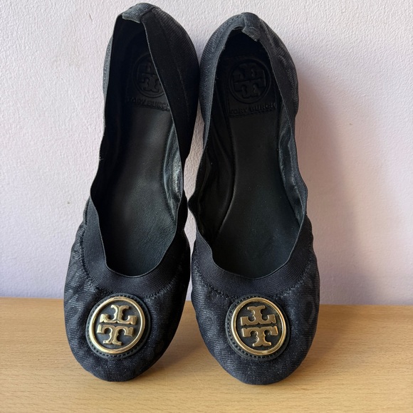 Tory Burch Black Cheetah Flats - Picture 1 of 15